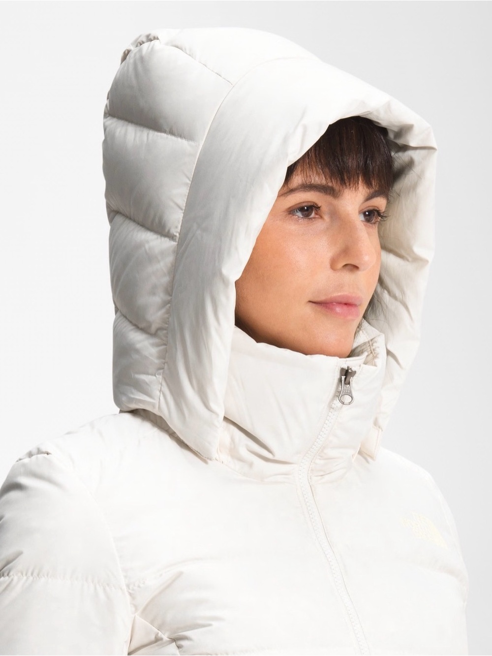 The North Face Women's Metropolis Jacket in Gardenia White with removable hood - Picture 3 of 6